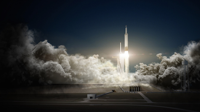 The Red Dragon mission will launch on top of a SpaceX Falcon Heavy rocket. Credit: SpaceX