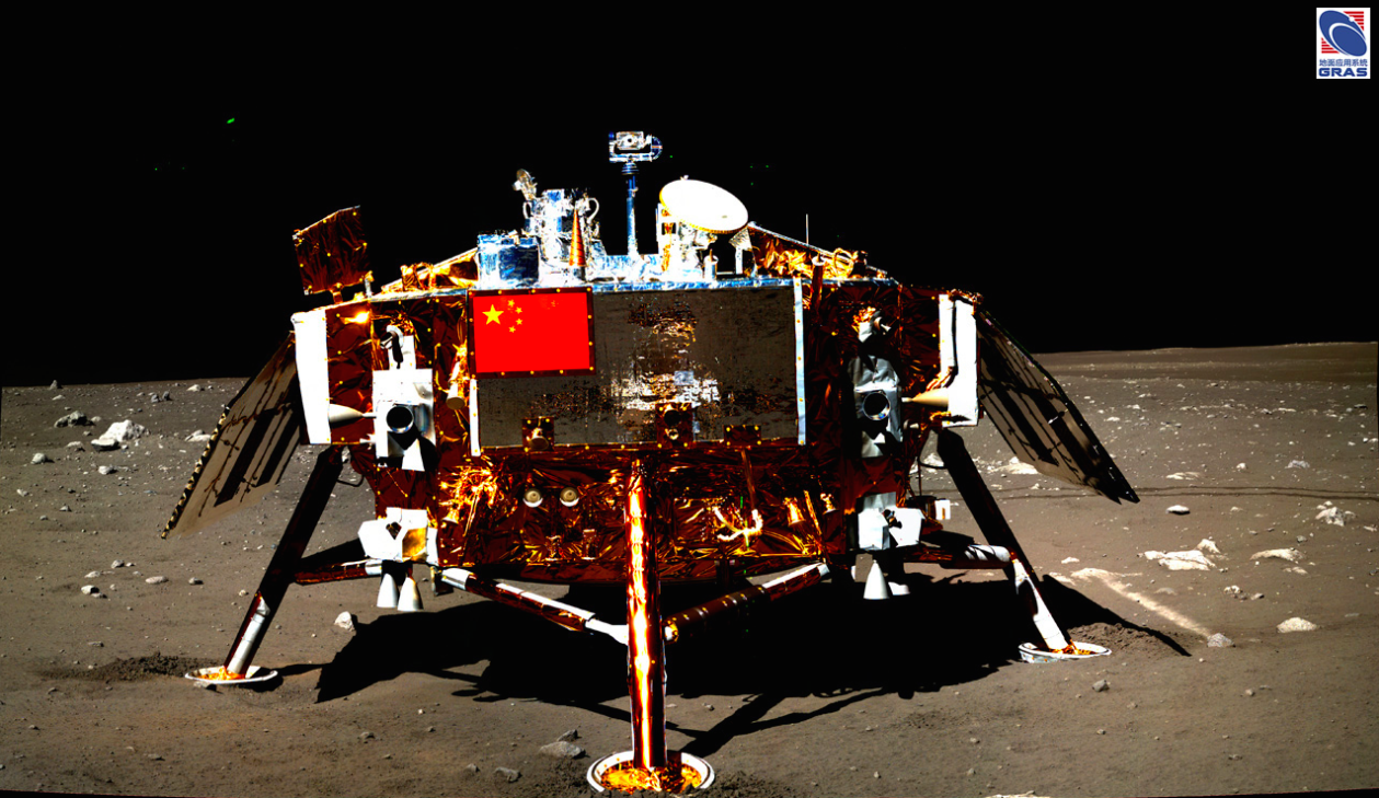 China's Yutu rover took this image of the Chang'e 3 landing platform in December 2013. The Chang'e 4 landing craft uses a similar design. Credit: Chinese Academy of Sciences/NAOC